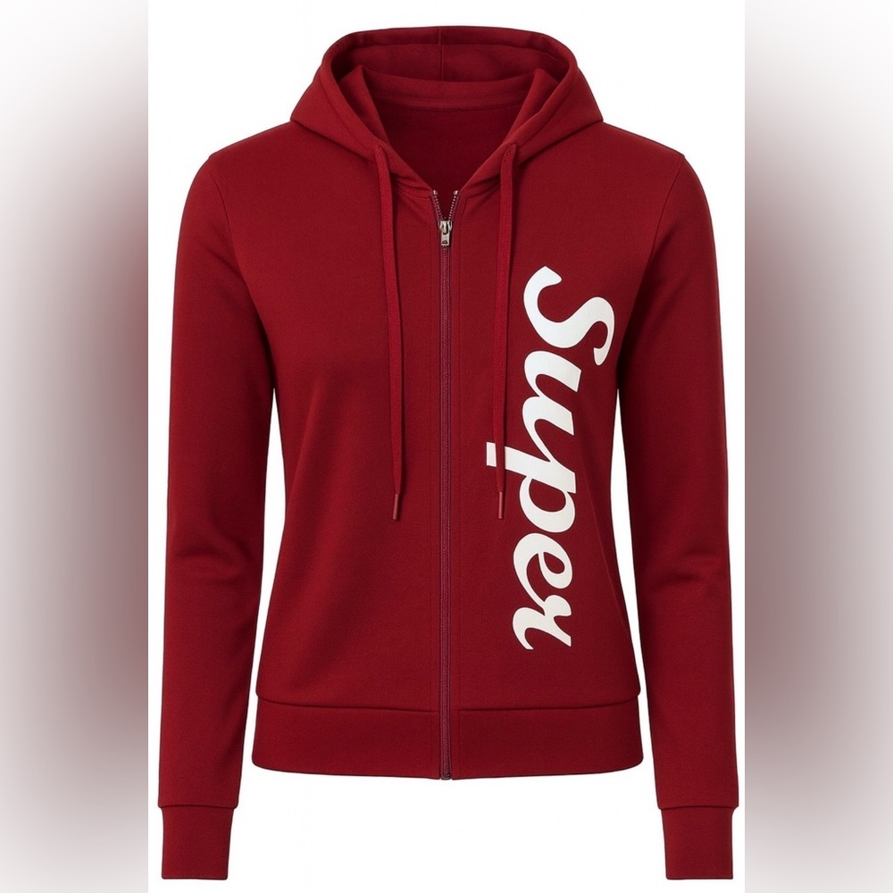 Burgundy Zipper Hoodie